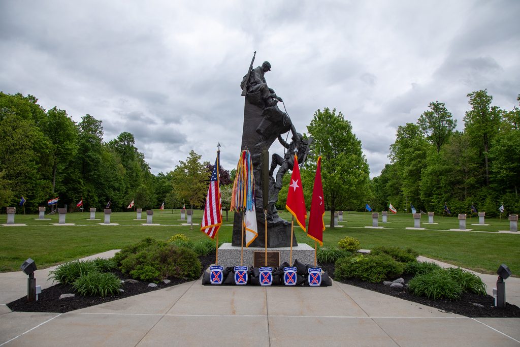 Decorated Fort Drum monument