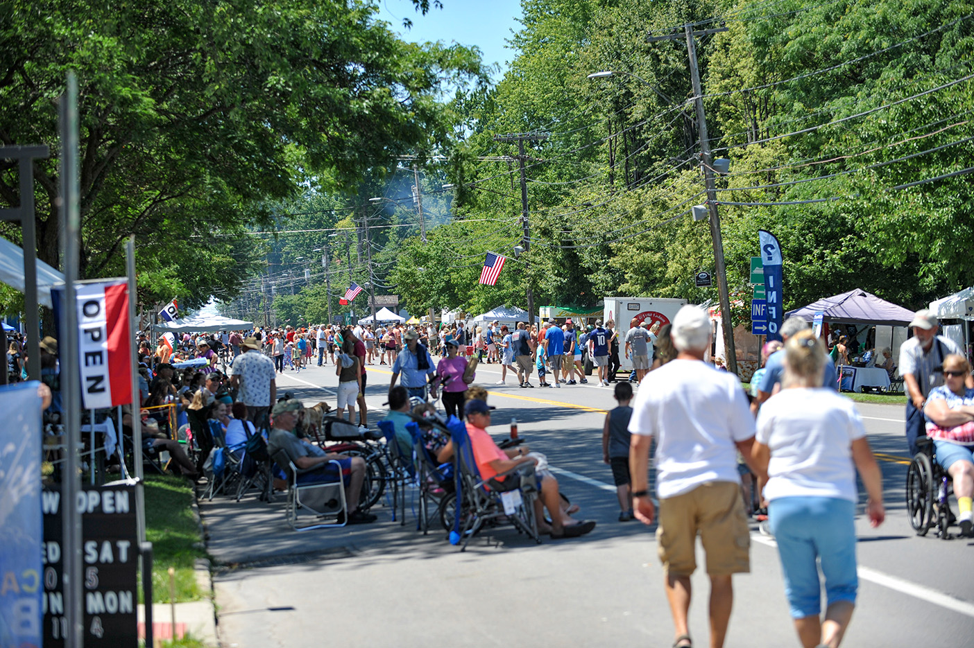 Busy road at street fair