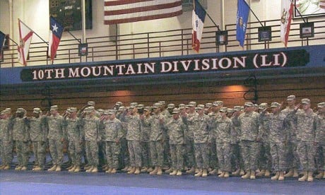 A homecoming ceremony at Fort Drum. NCPR file photo